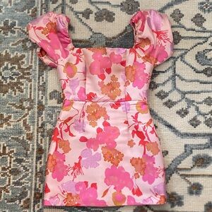 Lulu's Pink Floral Formal Dress